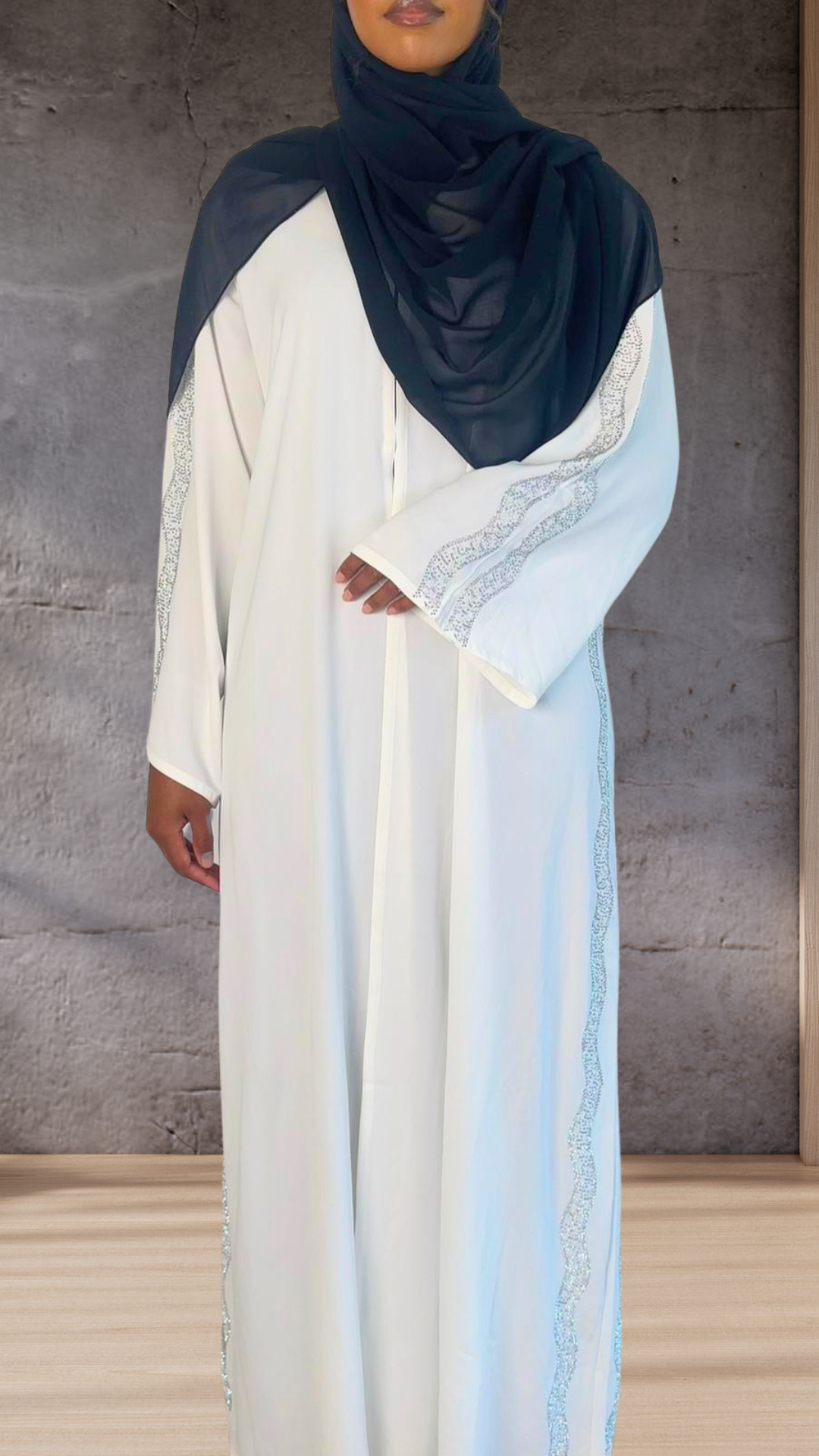 Silver Elegance Abaya