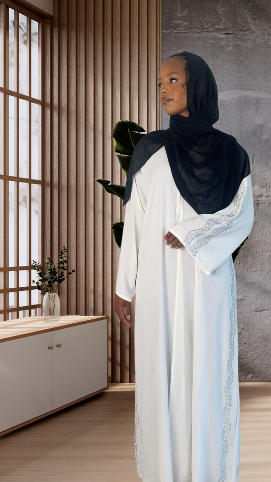 Silver Elegance Abaya